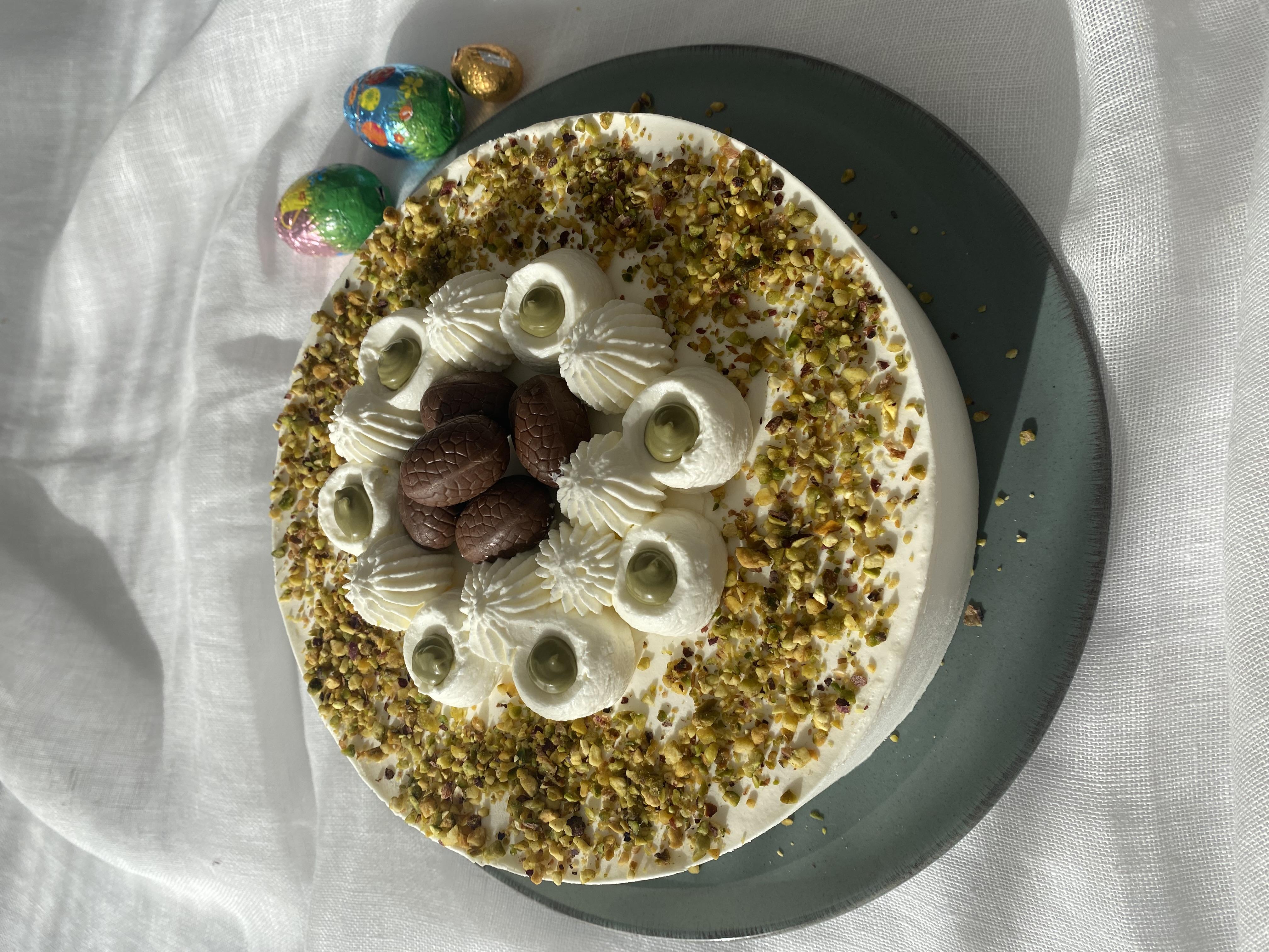 Entremet pistache fleur d'oranger